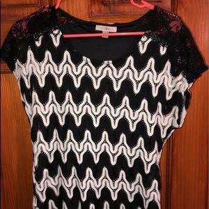 Black and white lace shirt